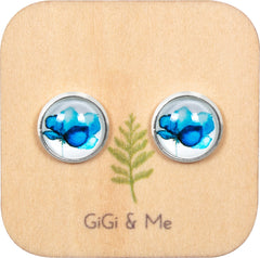 Spring Time Blossoms Stud Earrings in Silver - ESS049