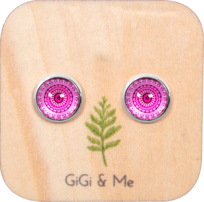 Mandala Stud Earrings in Silver - ESS051