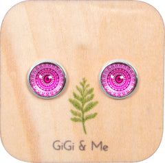 Mandala Stud Earrings in Silver - ESS051