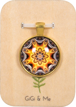 Mandala Round  Pendant in Gold - PG024
