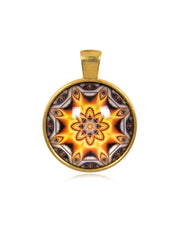 Mandala Round  Pendant in Gold - PG024