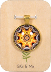 Mandala Round  Pendant in Gold - PG024