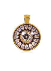 Mandala Round  Pendant in Gold - PG025