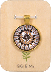 Mandala Round  Pendant in Gold - PG025