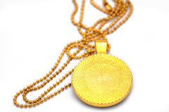 Mandala Round  Pendant in Gold - PG025