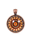 Mandala Round Pendant in Red Copper - PRC008