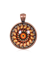 Mandala Round Pendant in Red Copper - PRC008