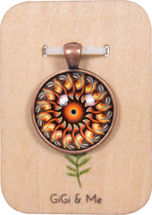 Mandala Round Pendant in Red Copper - PRC008