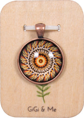 Mandala Round Pendant in Red Copper - PRC009