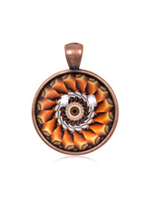 Mandala Round Pendant in Red Copper - PRC010