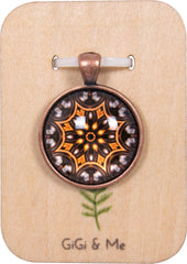 Mandala Round Pendant in Red Copper - PRC012