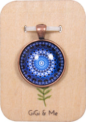 Mandala Round Pendant in Red Copper - PRC019