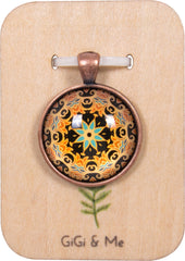 Mandala Round Pendant in Red Copper - PRC023