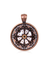 Mandala Round Pendant in Red Copper - PRC026