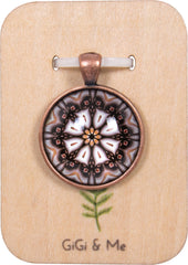 Mandala Round Pendant in Red Copper - PRC026