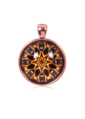 Mandala Round Pendant in Rose Gold - PRG016