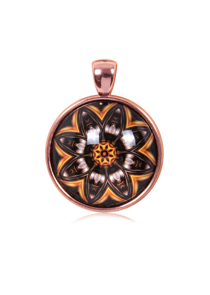 Mandala Round Pendant in Rose Gold - PRG017