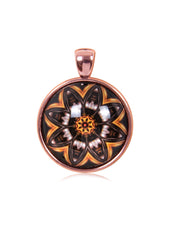 Mandala Round Pendant in Rose Gold - PRG016