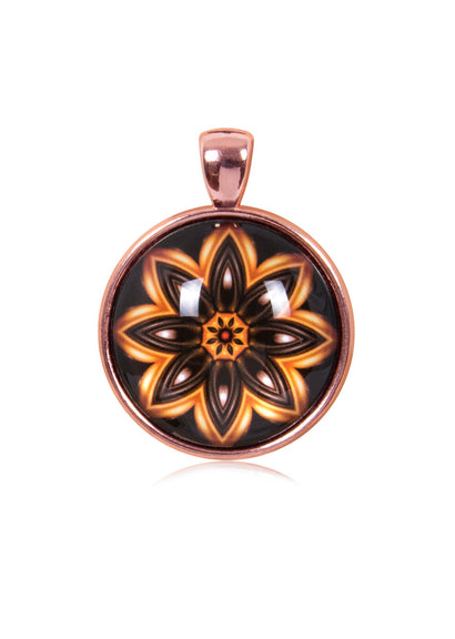 Mandala Round Pendant in Rose Gold - PRG019