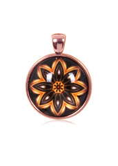 Mandala Round Pendant in Rose Gold - PRG019