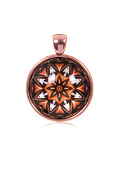 Mandala Round Pendant in Rose Gold - PRG020