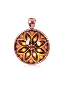 Mandala Round Pendant in Rose Gold - PRG021