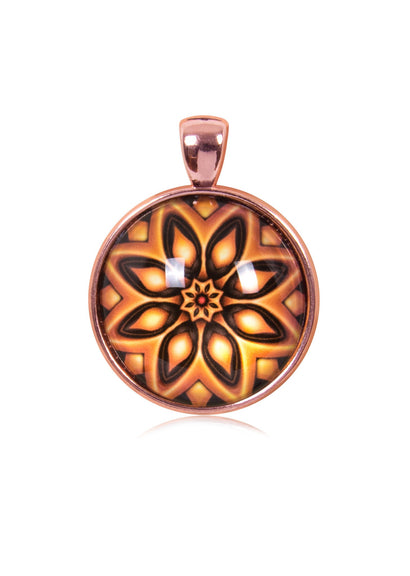 Mandala Round Pendant in Rose Gold - PRG021