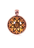 Mandala Round Pendant in Rose Gold - PRG021