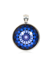 Mandala Round Pendant in Vintage Silver - PVS006