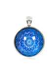 Bright & Beautiful Floral Round Pendant in Vintage Silver - PVS009