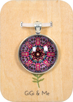 Bright & Beautiful Floral Round Pendant in Vintage Silver - PVS015