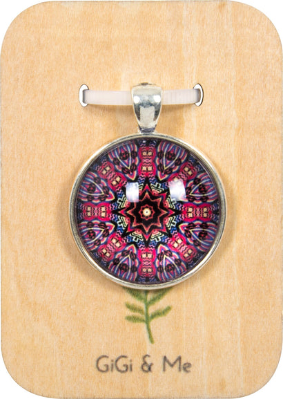 Bright & Beautiful Floral Round Pendant in Vintage Silver - PVS015