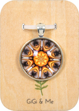 Mandala Round Pendant in Vintage Silver - PVS030