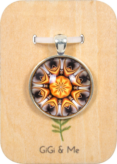 Mandala Round Pendant in Vintage Silver - PVS030