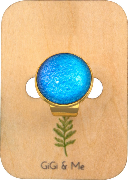 Ombre Wide Band Ring in Gold - RWBG005